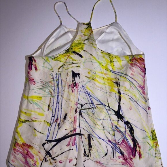 Milly 100% Silk Colorful Blouse Tank-Top size 4 - Picture 8 of 15